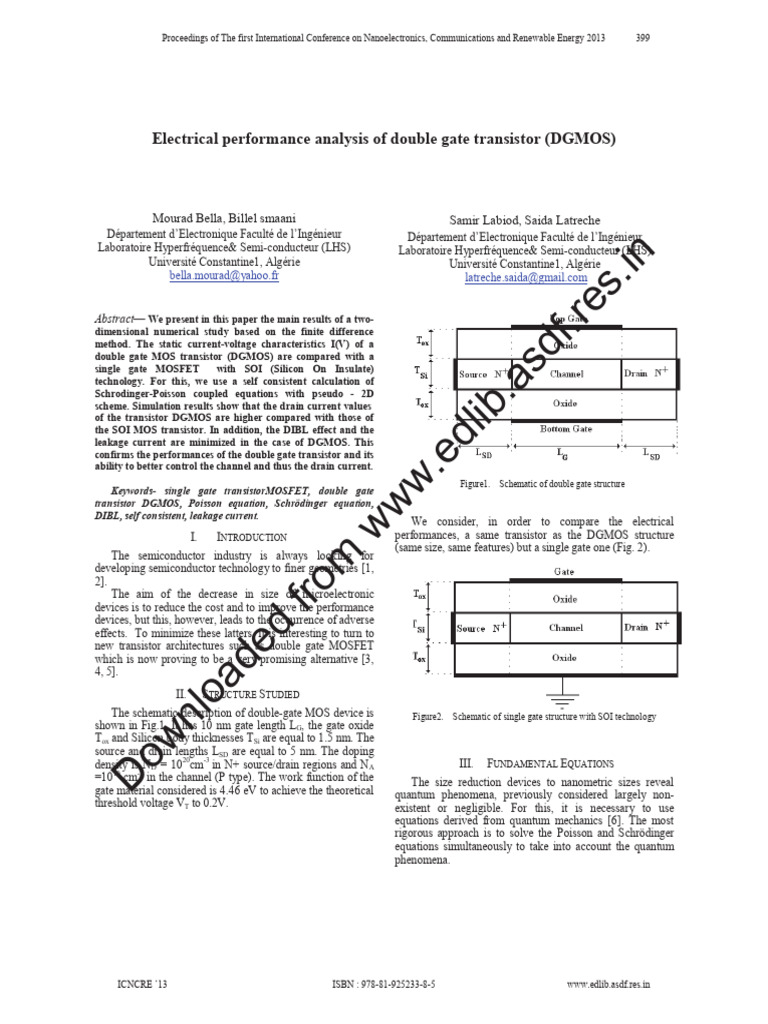 Electrical Performance Analysis of Doubl | PDF | Field Effect ...