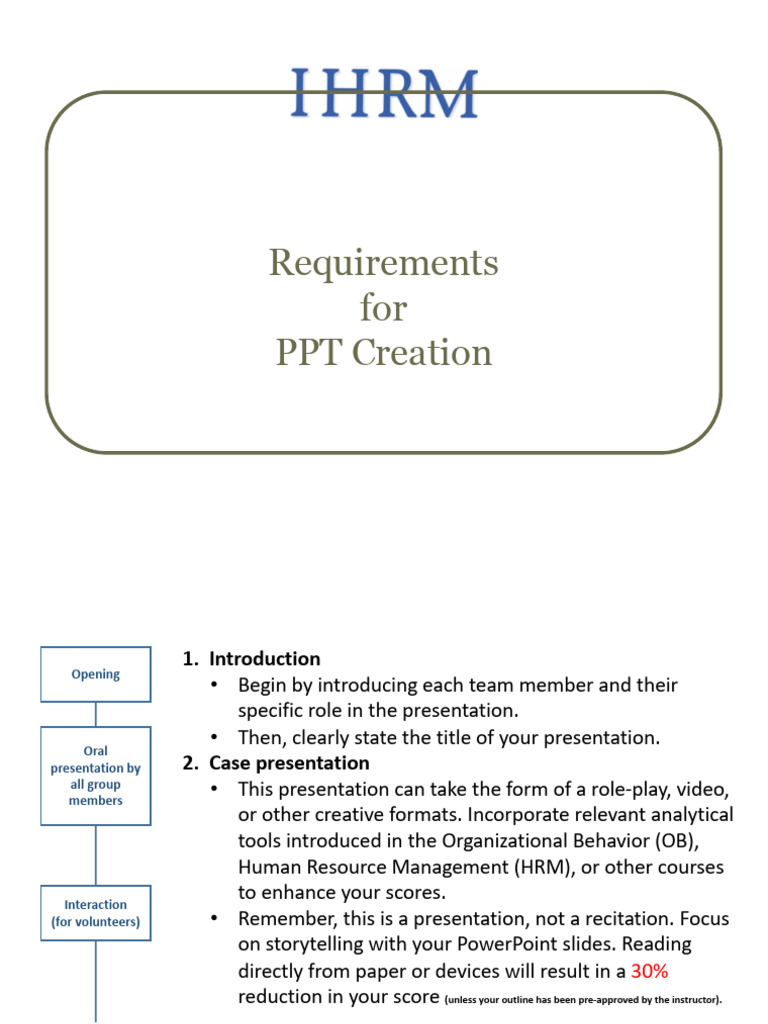 PPT Creation Requirements Guide | PDF | Microsoft Power Point | Human ...