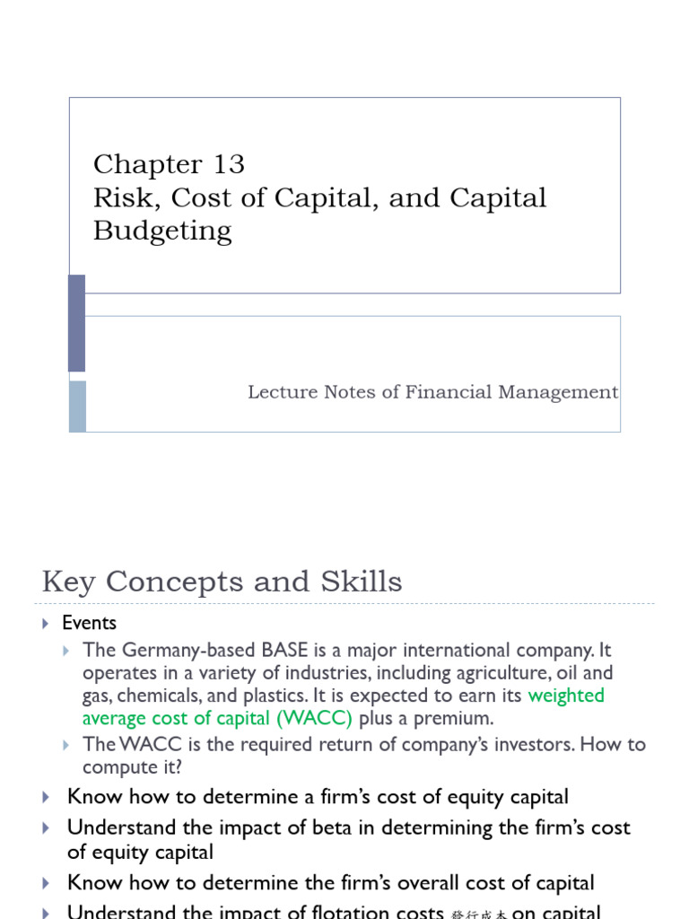 chap013s | PDF | Cost Of Capital | Capital Asset Pricing Model