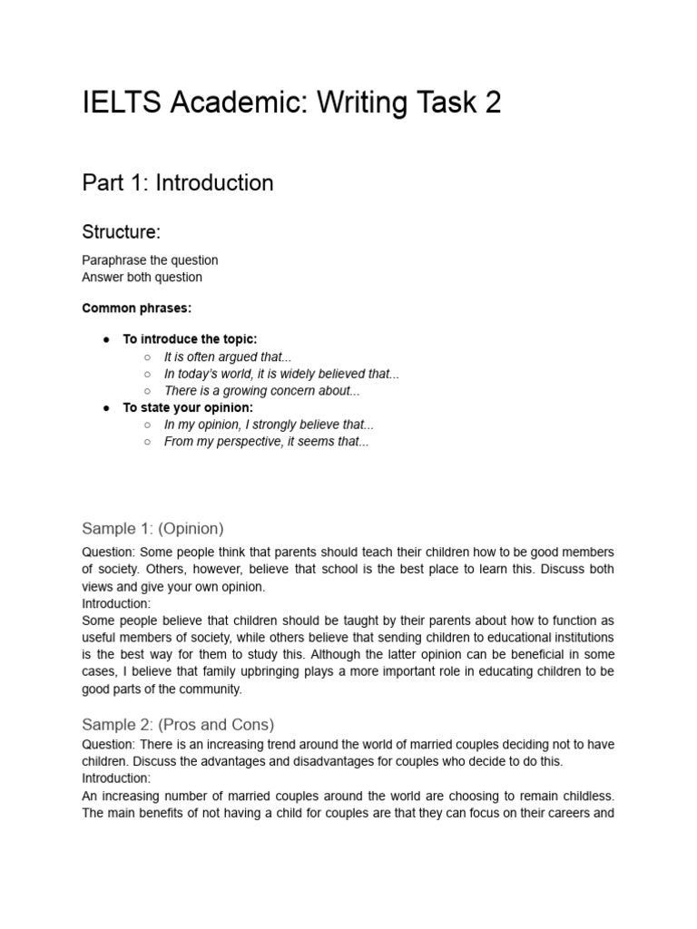 IELTS Academic Writing Task 2 Guide | PDF | Essays | Doping In Sport