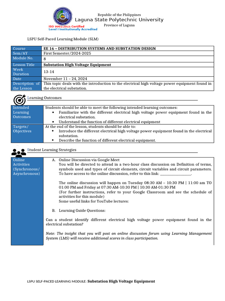 Substation High Voltage Equipment Guide | PDF | Electrical Substation ...