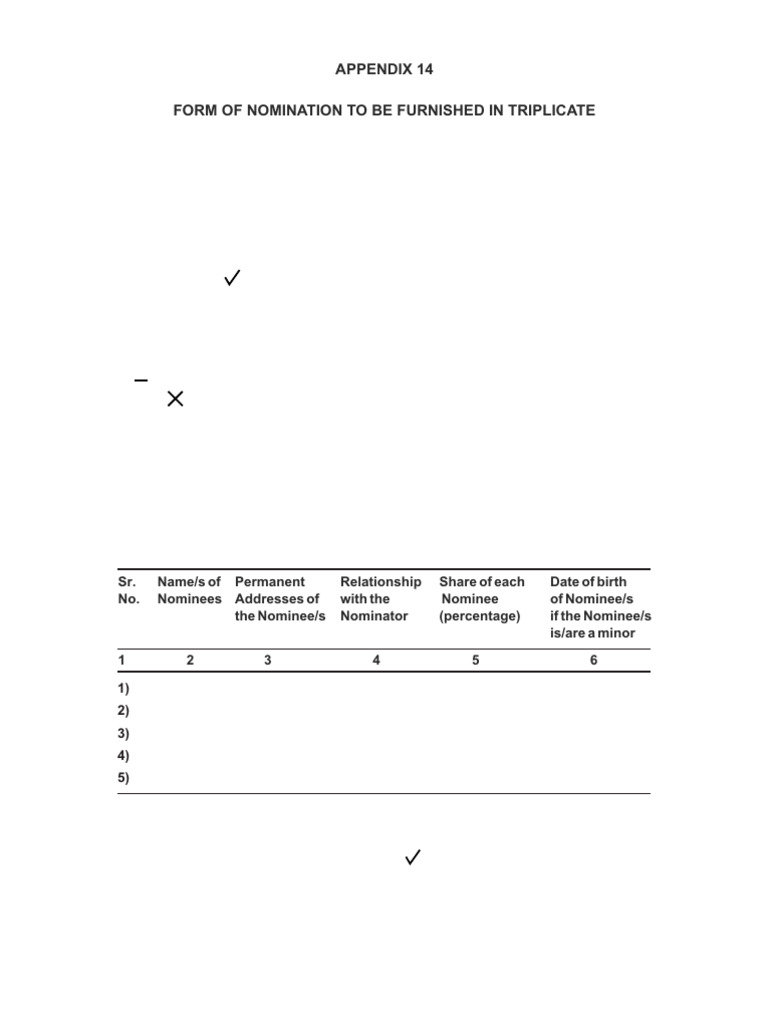 Nomination Form No. 14 for Housing Society | PDF | Common Law