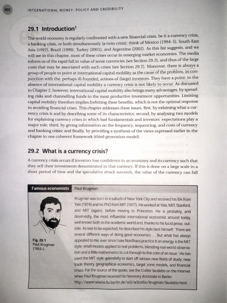Currency Crisis Pdf Trade Political Economy