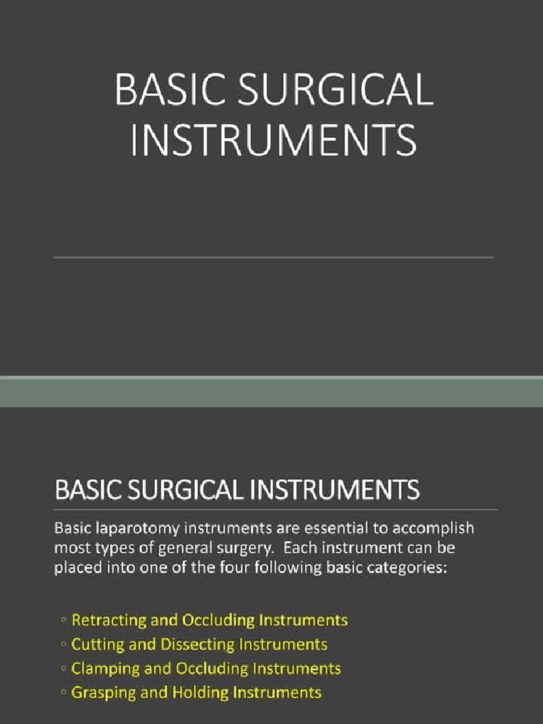 Basic Surgical Instruments - 20240706 - 100915 | PDF