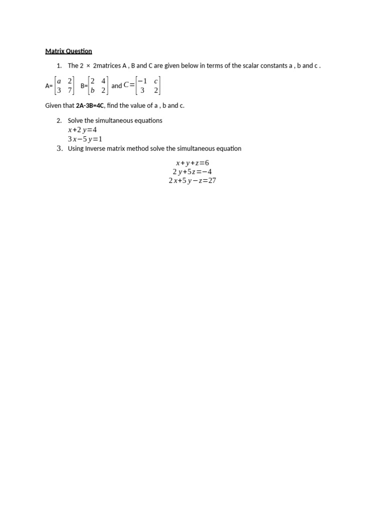 Matrix Question | PDF
