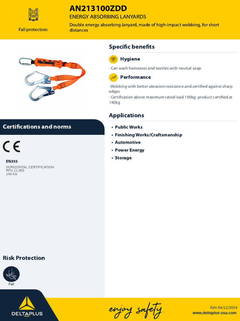 Energy Absorbing Lanyards for Fall Protection | PDF