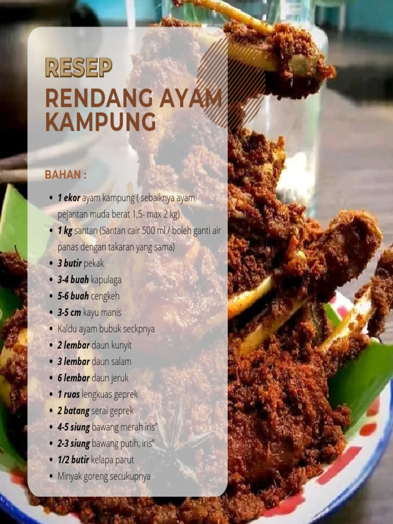 Resep Rendang Ayam Kampung | PDF