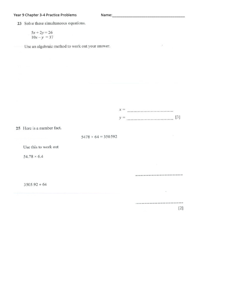 Cycle Test Ch3 Ch4 Practice | PDF