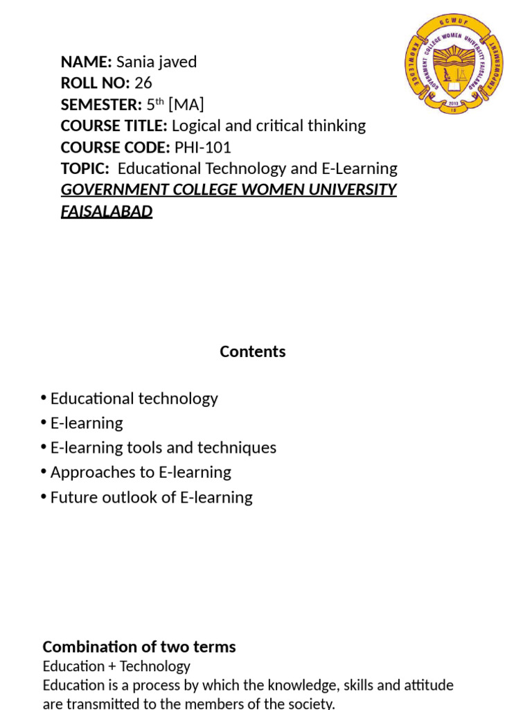 Educational Technology and E-learning | PDF | Educational Technology ...