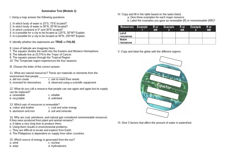 G7 - Summative Test | PDF