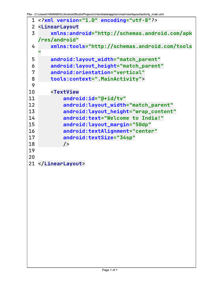 Activity Main XML | PDF