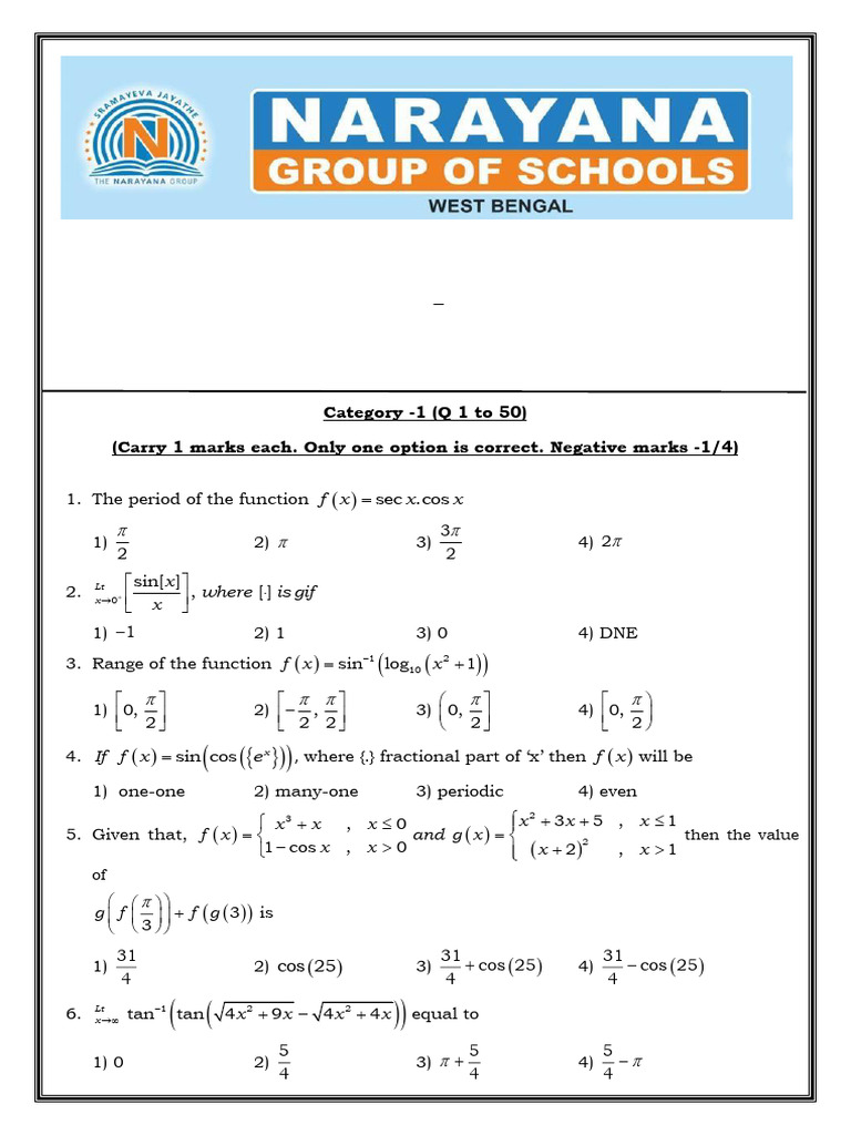 WB-JEE 2025 Mathematics Paper II Exam | PDF | Geometry | Functions And ...