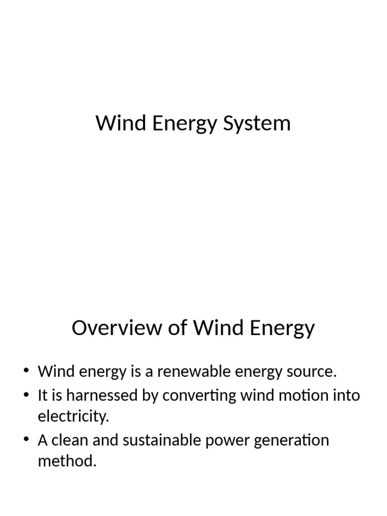 Wind Energy System | PDF