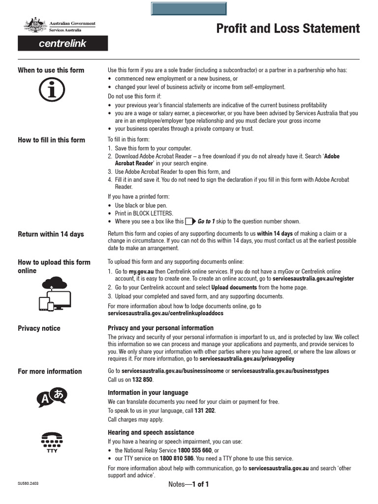 Sole Trader Profit and Loss Form | PDF | Taxes | Expense