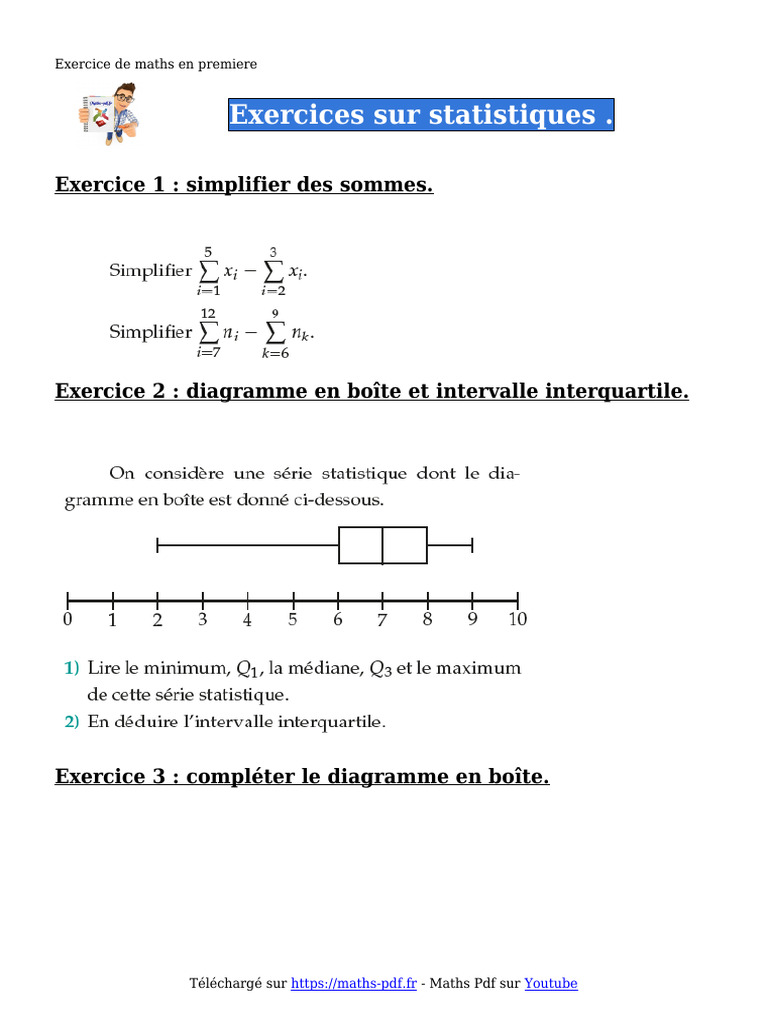 Exercices Statistiques en Première | PDF
