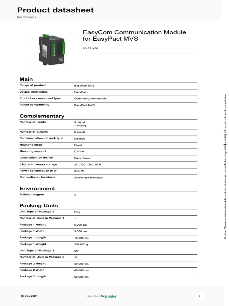 EasyCom MVS21430 Communication Module | PDF | Electrical Engineering ...