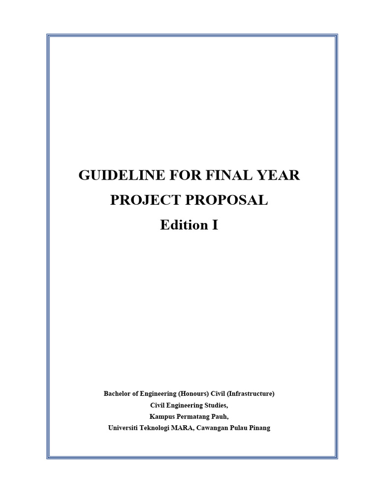 Guideline For Final Year Project Proposal_Edition I (1) | PDF ...
