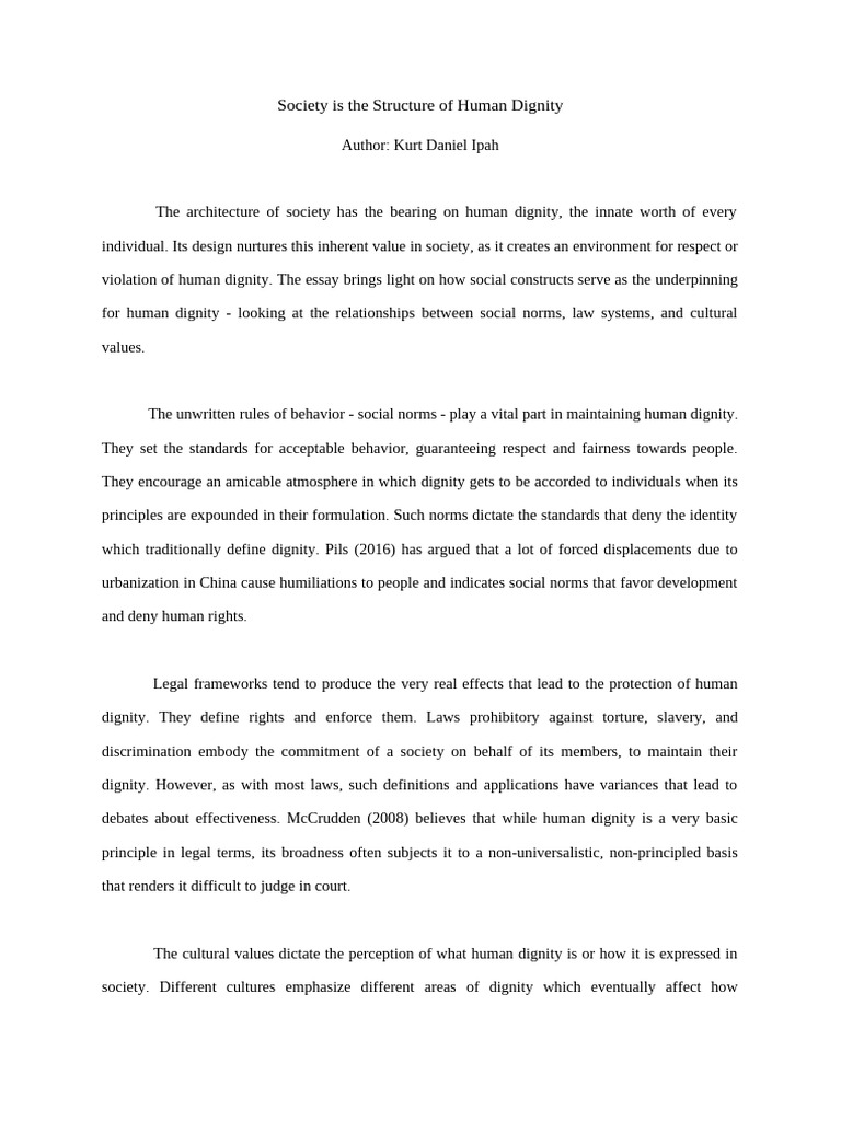 Society's Role in Human Dignity | PDF | Dignity | Society