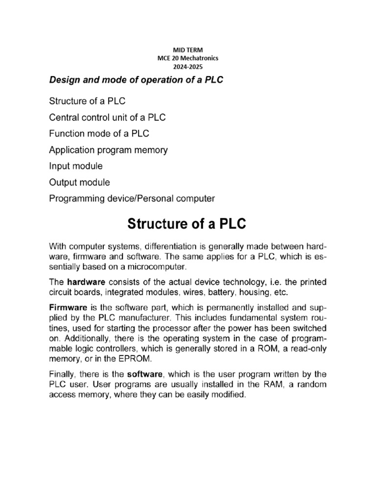 PLC Programming and Documentation Guide | PDF | Programmable Logic ...
