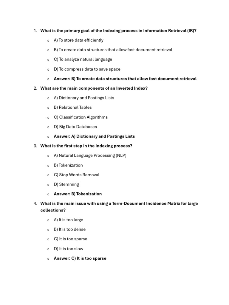 Indexing and Evaluation in Information Retrieval | PDF | Search Engine ...