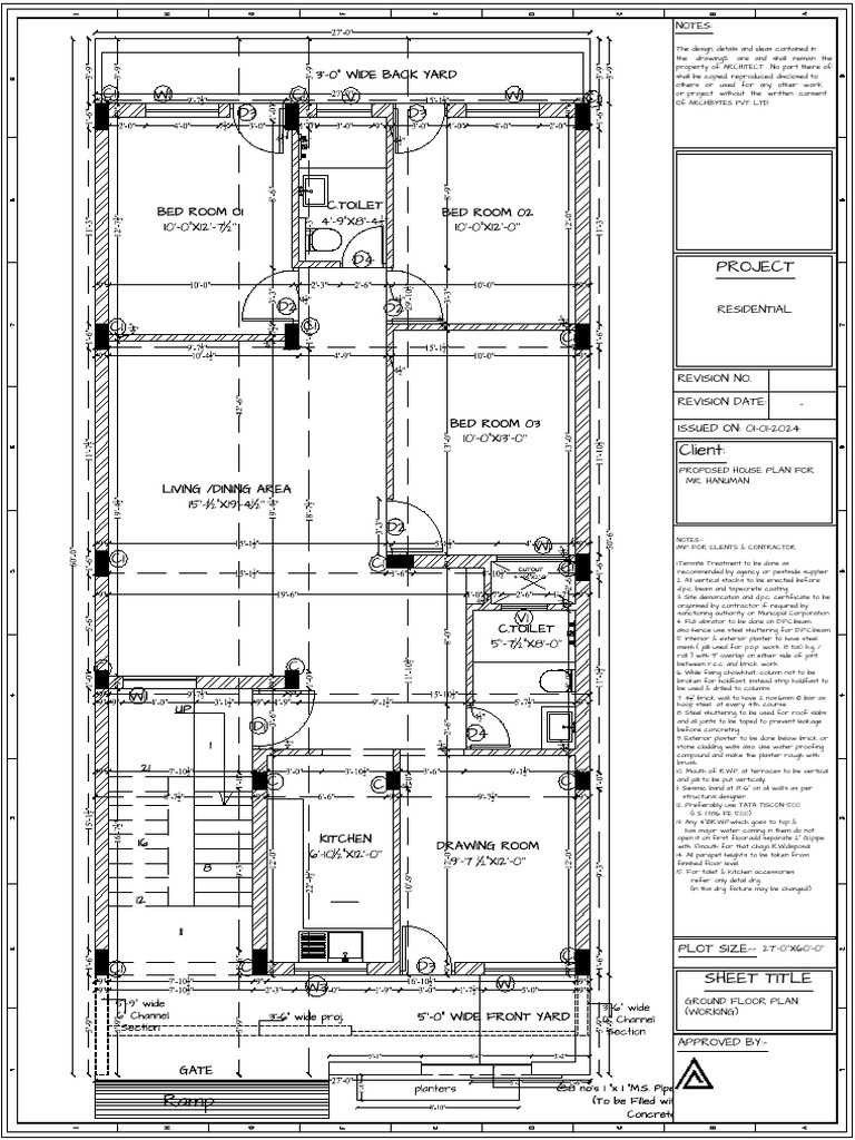 Residential Ground Floor Plan Details | PDF