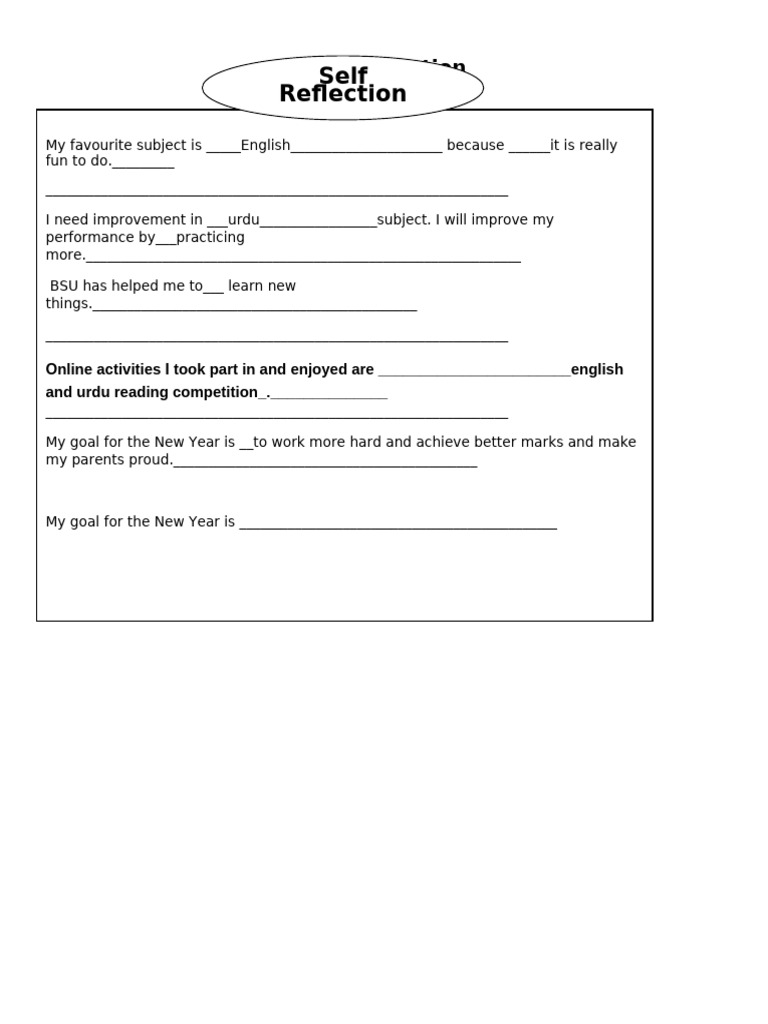 Mid Term SelfAssessment Template PDF
