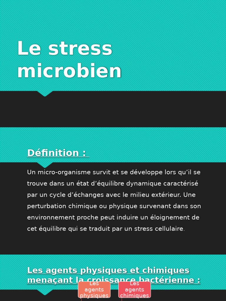 Stress microbien : agents et réponses | PDF | Protéines | Bactérie
