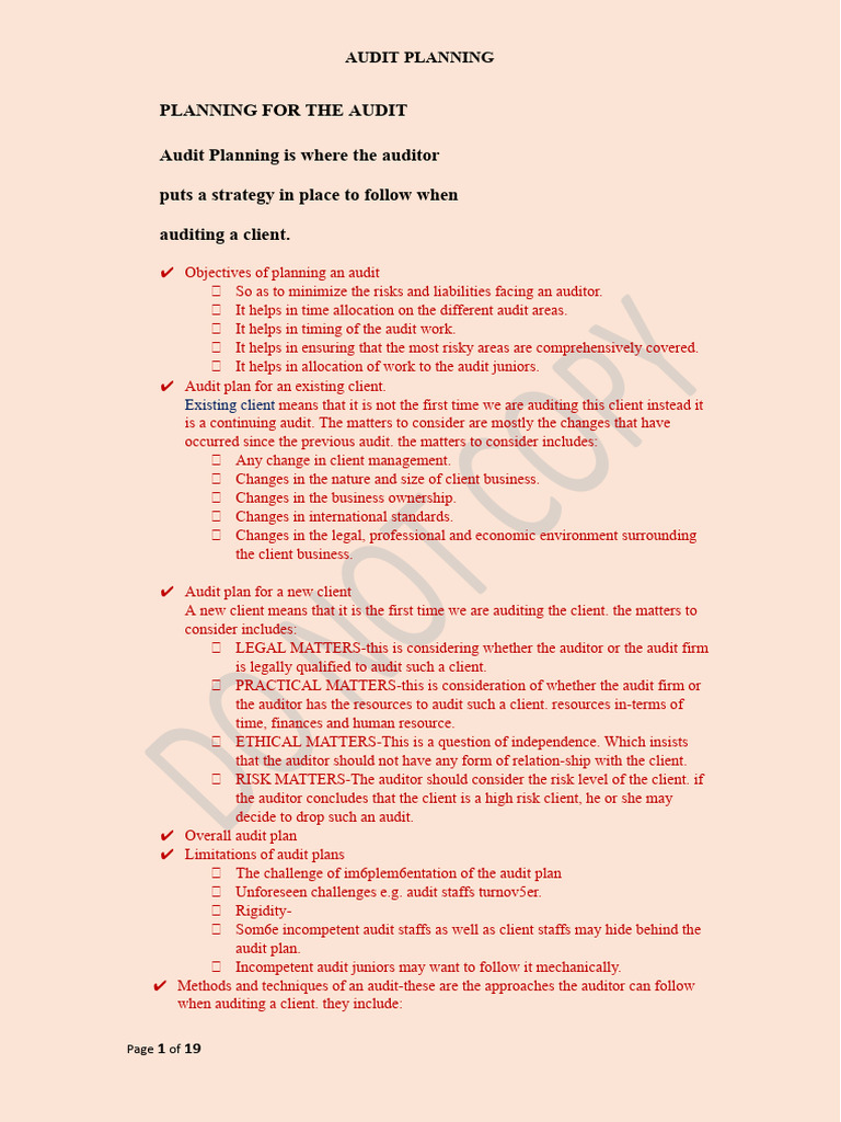 Effective Audit Planning Strategies | PDF | Audit | Internal Control