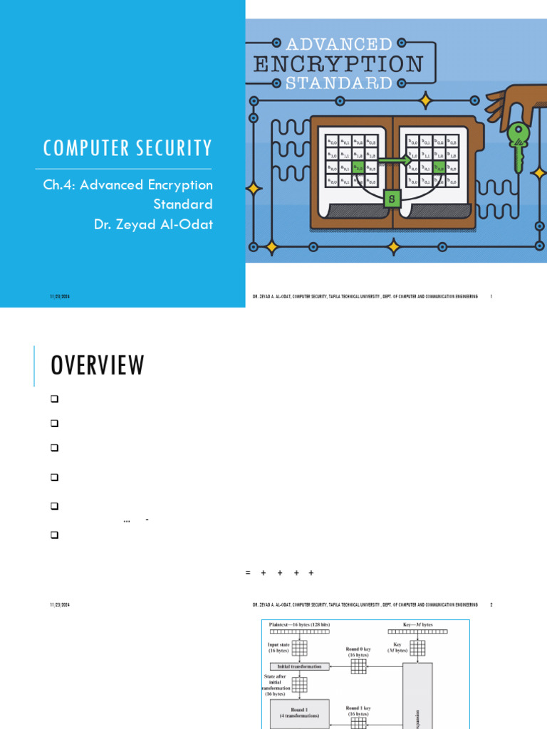 04-Advance Encryption Standard-1 | PDF | Cyberwarfare | Security