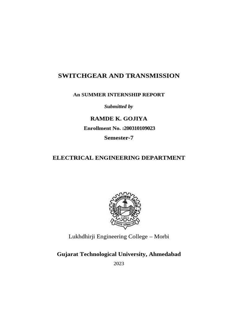 Switchgear and Transmission Overview | PDF | Electrical Substation ...