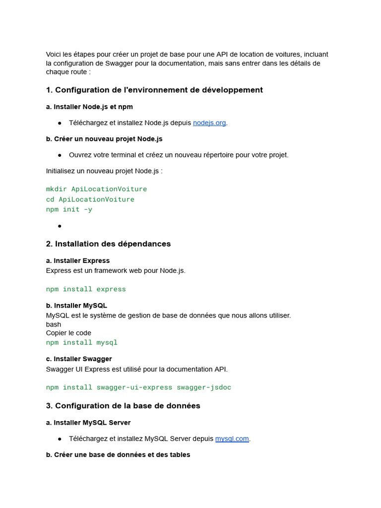 Création d'une API de location de voitures | PDF | Programmation ...