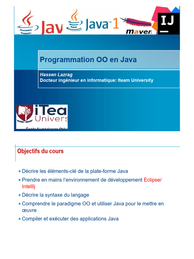 Introduction à la Programmation Java OO | PDF | Java (Langage de ...