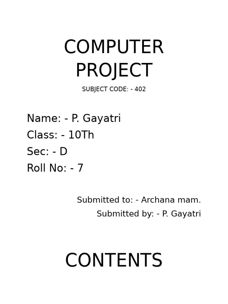 Gayatri Computer 10th D | PDF | Spreadsheet | Page Layout