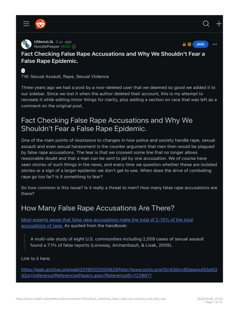 Debunking False Rape Accusations Myths | PDF | Rape | Sexual Harassment
