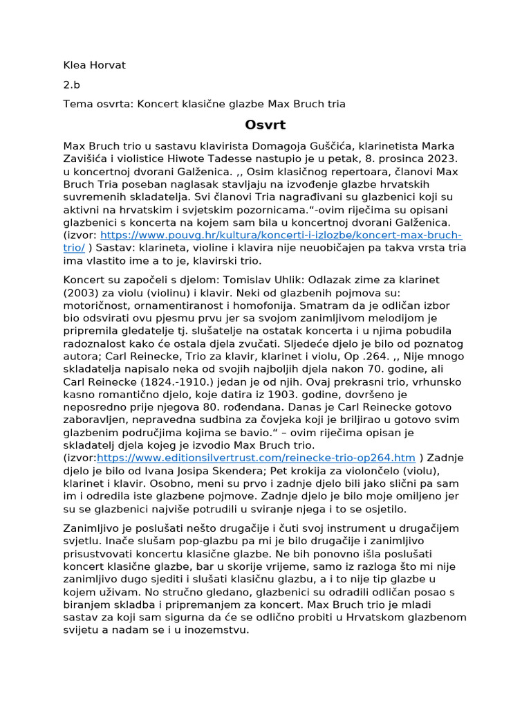 Osvrt o Koncertu | PDF