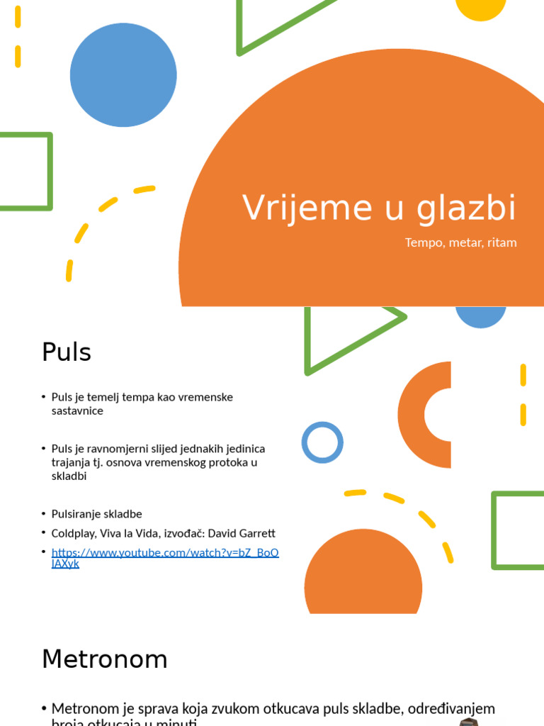 Vrijeme U Glazbi - Tempo, Metar, Ritam | PDF