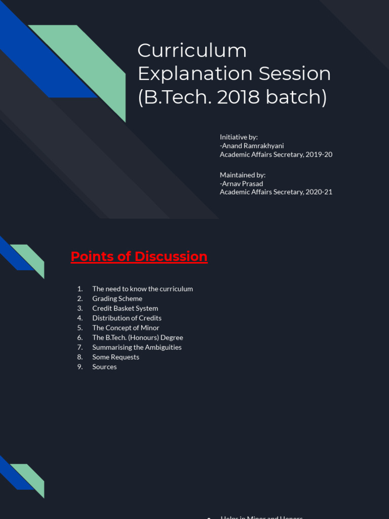 B.Tech Curriculum Overview for 2018 Batch | PDF | Engineering | Science