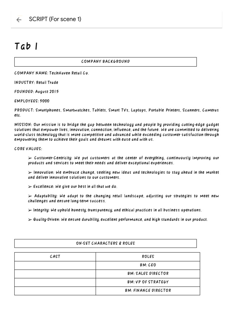 SCRIPT (For scene 1) | PDF | Business