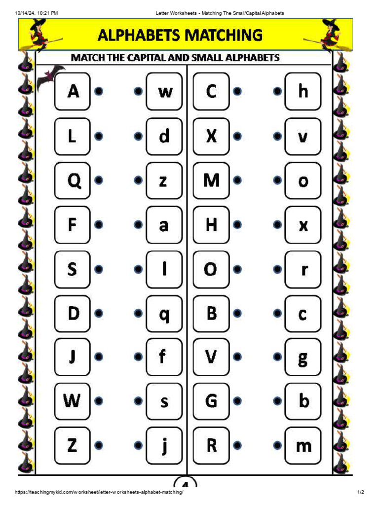 Alphabet Matching Worksheets | PDF