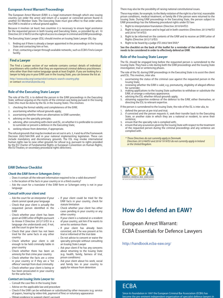 ECBA Essentials For Defence Lawyers 2017 v3 8 | PDF | Public Law | Justice