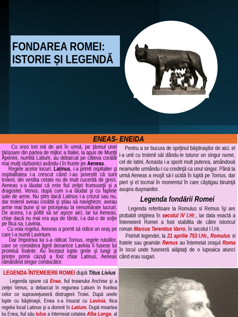 Întemeierea - Romei: Istorie - Si - Legenda | PDF