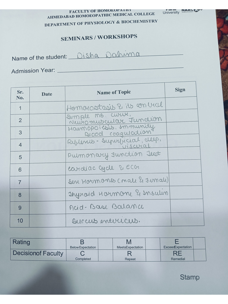 Physiology Logbook | PDF