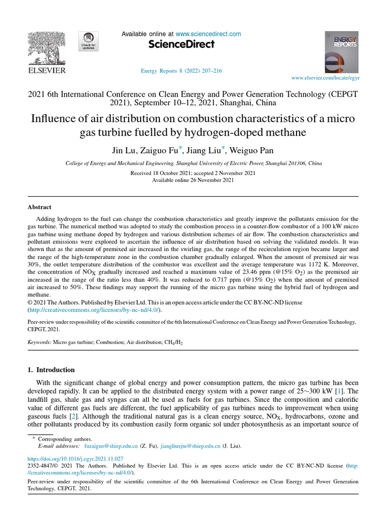 Influence of Air Distribution On Combustion Characteristics of A Micro ...