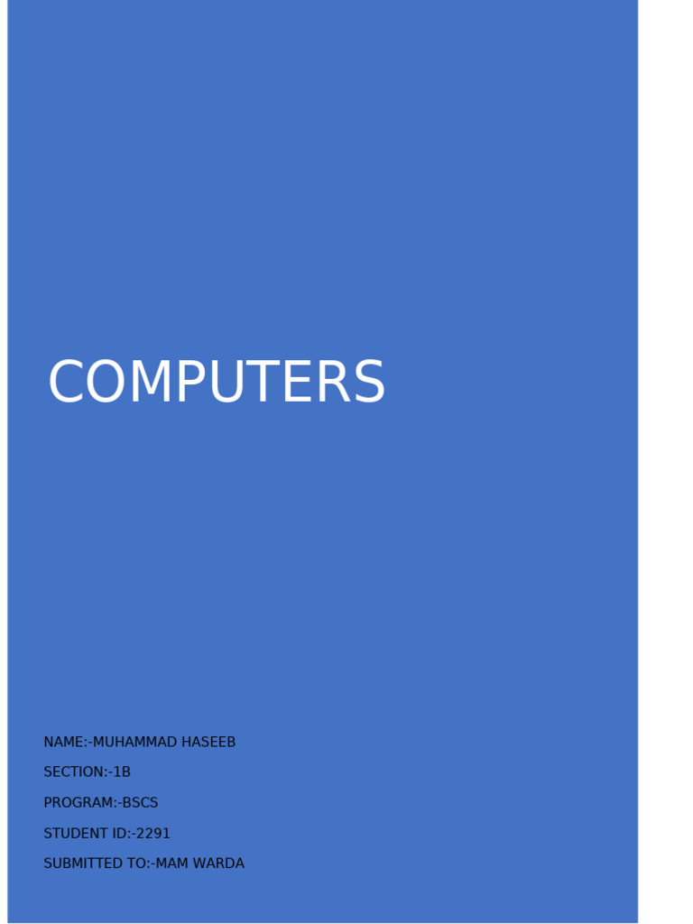 HASEEB | PDF | Mainframe Computer | Computing