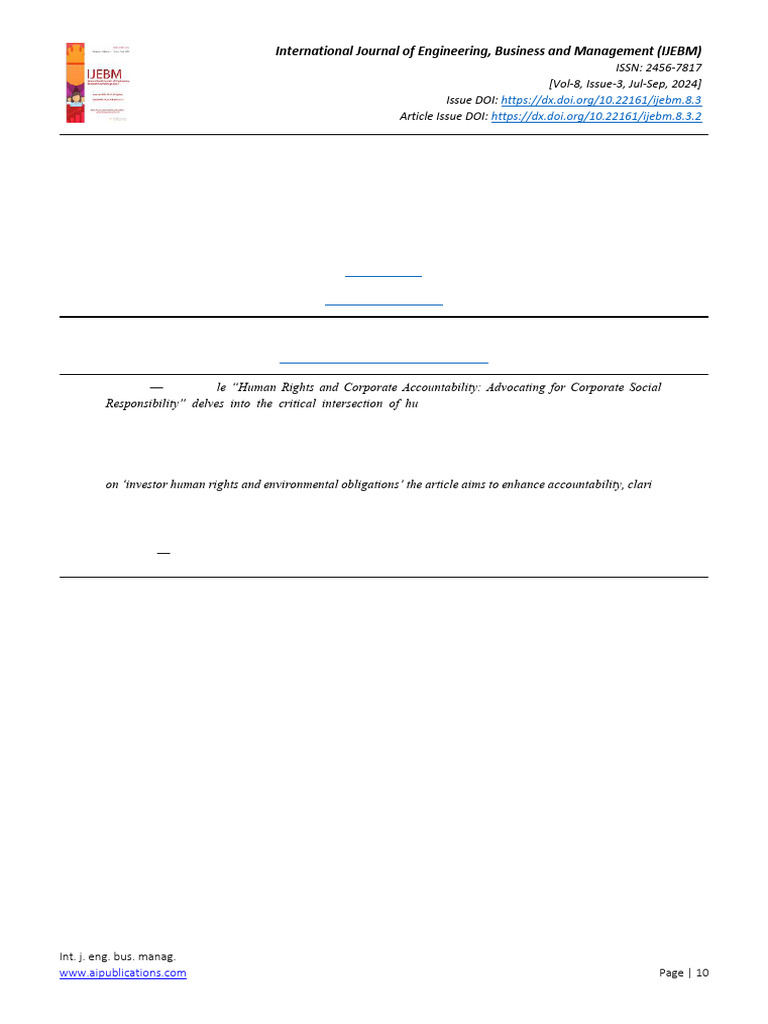 Human Rights and Corporate Accountability | PDF | Corporate Social ...
