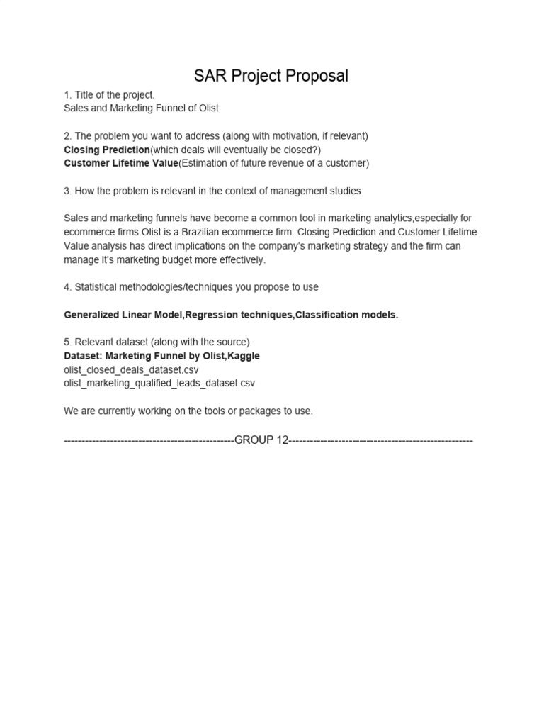 SAR Proposal | PDF