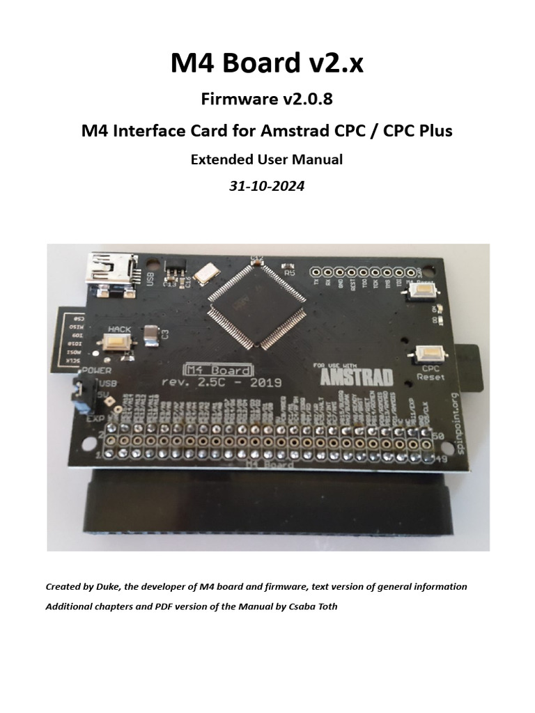 M4 Board User Manual for Amstrad CPC | PDF | Computer File | Read Only ...