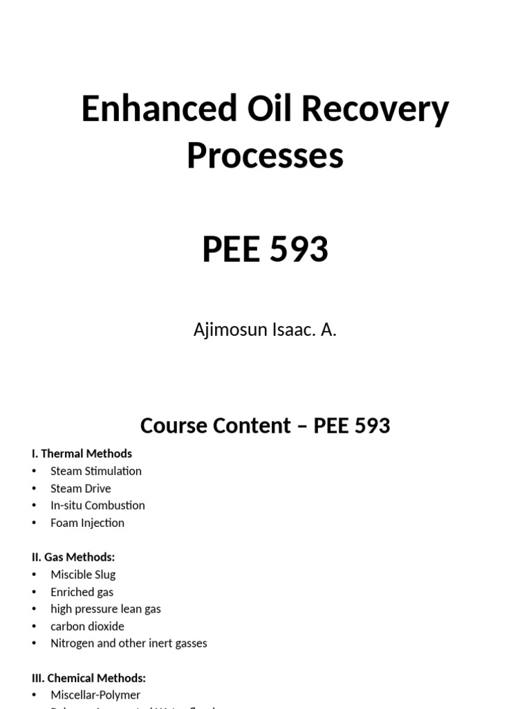 Enhanced Oil Recovery Techniques Overview | PDF | Enhanced Oil Recovery ...