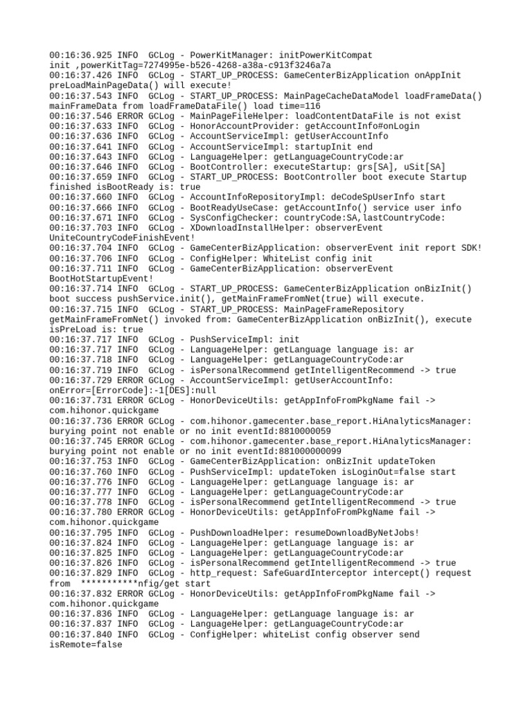 GameCenter Startup Log Analysis | PDF | Hypertext | Software Engineering