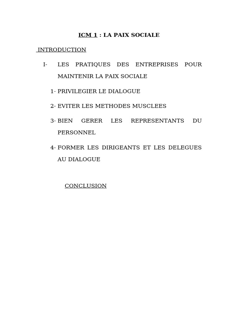 Pratiques pour la paix sociale en entreprise | PDF | Souveraineté